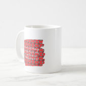 Strength Scripture Red Floral Pattern Koffiemok (Voorkant links)