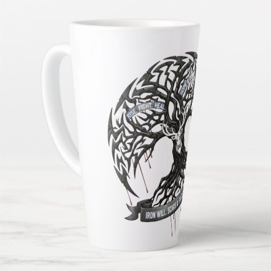 Strength Through Pain – Motivational Quote Drinkin Latte Mok (Linkerhoek)