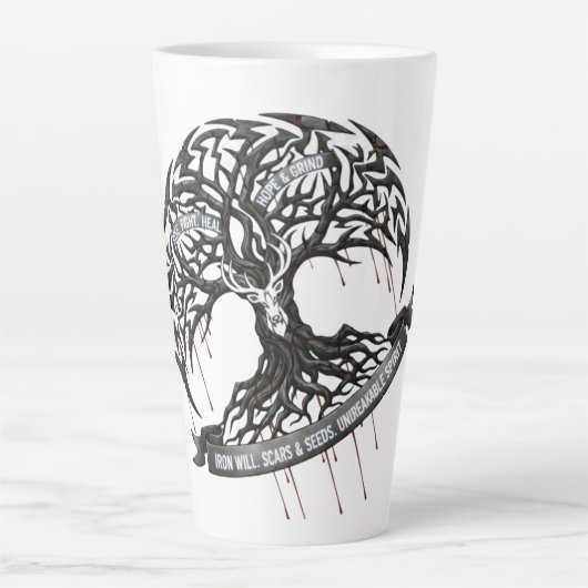 Strength Through Pain – Motivational Quote Drinkin Latte Mok (Voorkant)