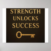 Strength Unlocks Success – Motivational Poster (Voorkant)