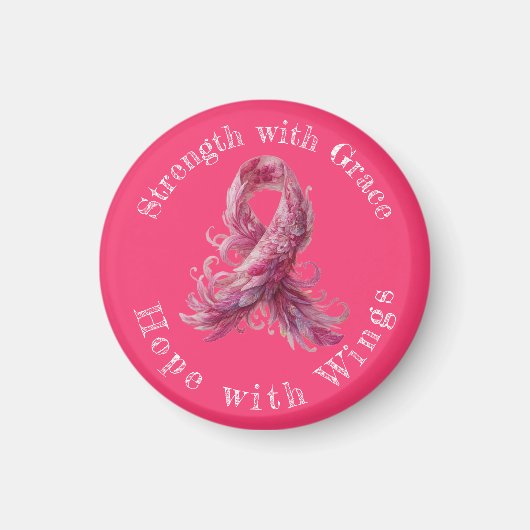 Strength with Grace – Breast Cancer Awareness  Magneet (Voorkant)