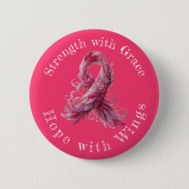 Strength with Grace – Breast Cancer Awareness  Ronde Button 5,7 Cm