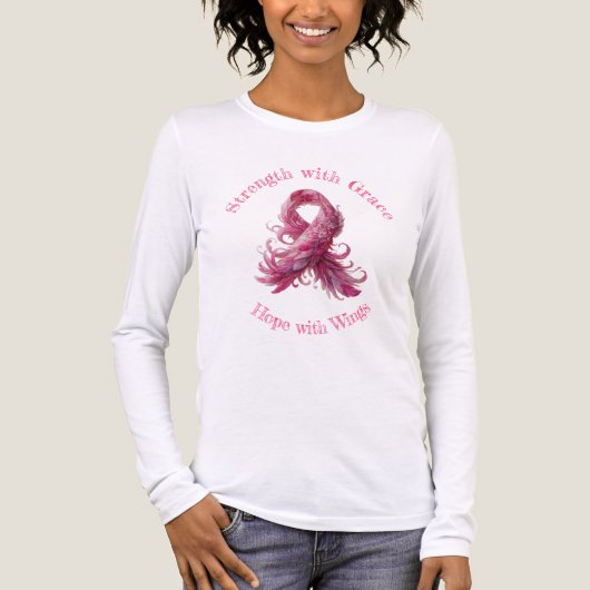 Strength with Grace – Breast Cancer Awareness  Tri-Blend Shirt (Voorkant volledig)