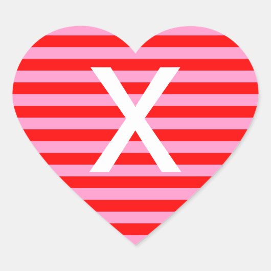 strepe hart sticker (Voorkant)