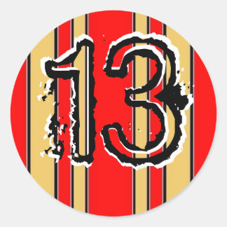 Strepen 13 ronde sticker