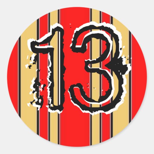Strepen 13 ronde sticker (Voorkant)