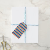 Strepen Aangepaste Foto Cadeaubijsluiter Cadeaulabel (Met Touw)