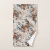 Strepen Abstract Blauw Crème Bruin Bad Handdoek (Handdoek)