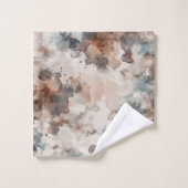 Strepen Abstract Blauw Crème Bruin Bad Handdoek (Wasdoekje)