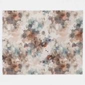 Strepen Abstract Blauw Crème Bruin Fleece Deken (Voorkant (Horizontaal))