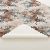 Strepen Abstract Blauw Crème Bruin Sherpa Deken (3/4)