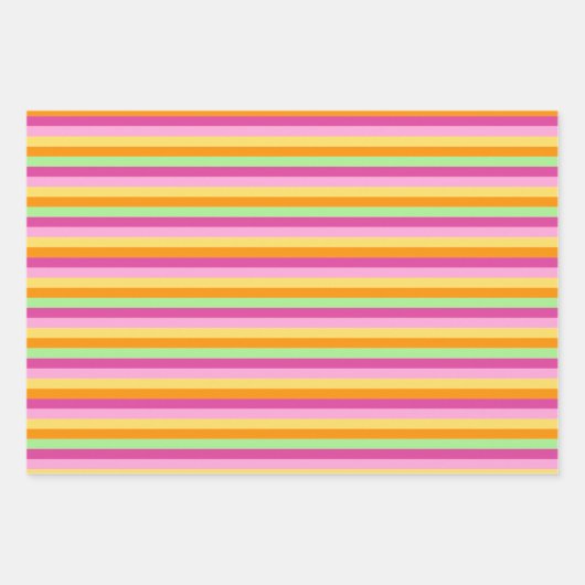 Strepen Abstract Kleurrijke Bloemen Vibrant Gift Inpakpapier Vel (Voorkant 2)