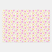 Strepen Abstract Kleurrijke Bloemen Vibrant Gift Inpakpapier Vel (Voorkant)