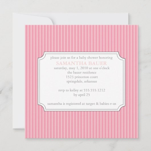 {strepen} baby shower uitnodiging (Voorkant)