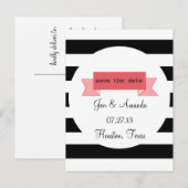 Strepen & banner Opslaan van de datum Briefkaart (Voorkant / Achterkant)