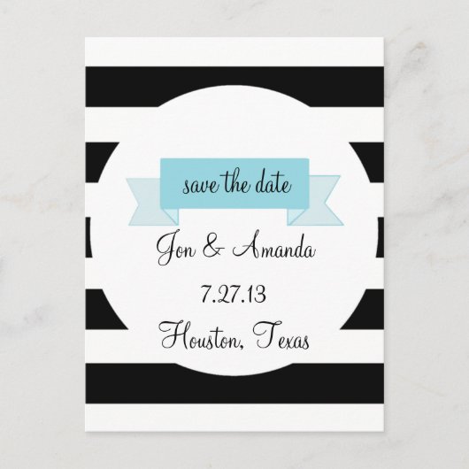 Strepen & banner Opslaan van de datum Briefkaart (Voorkant)