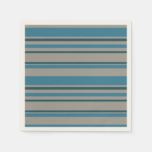 Strepen blauw en grijs servet (Voorkant)