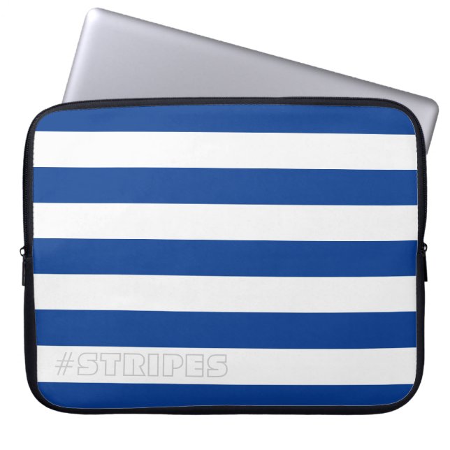 STREPEN Blauw op elke kleur Laptop Sleeve (Voorkant)