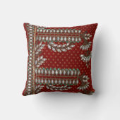 Strepen Bloemen Elegant Brocade Indian Kussen (Achterkant)