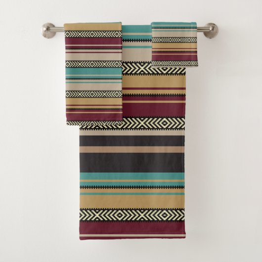 Strepen Bruin, Roest, Goud, Aqua Bad Handdoek (Insitu)