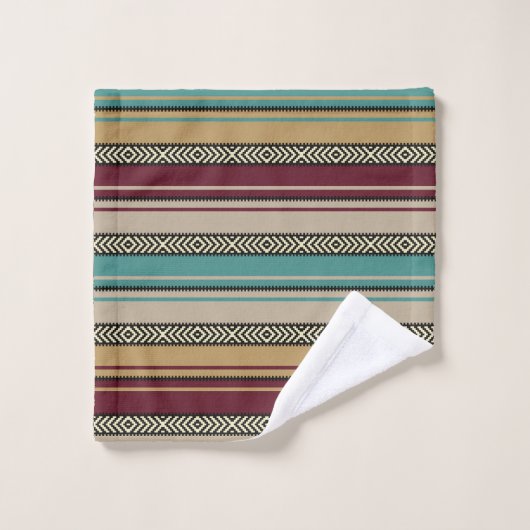 Strepen Bruin, Roest, Goud, Aqua Bad Handdoek (Wasdoekje)