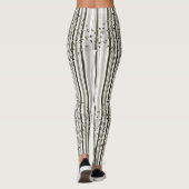 Strepen - BW met klokken en theepotten Leggings (Achterkant)