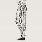 Strepen - BW met klokken en theepotten Leggings (Links)