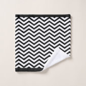 Strepen Chevron Zwart & Wit Strepen Bad Handdoek (Wasdoekje)