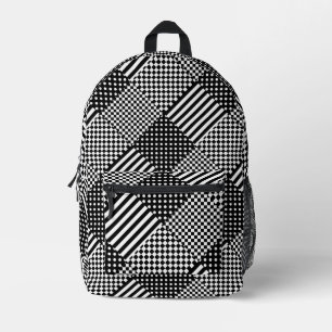 Strepen Controleer Harlequin Polka Dots Gemengd on Bedrukte Rugzak