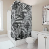 Strepen Controleer Harlequin Polka Dots Gemengd on Douchegordijn (In situ)