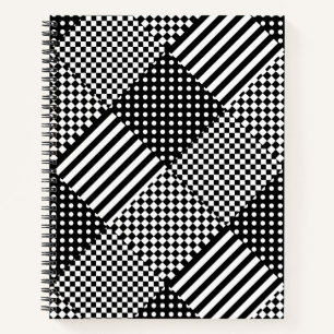 Strepen Controleer Harlequin Polka Dots Gemengd on Notitieboek