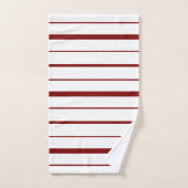 Strepen Design Burgundy op Wit Bad Handdoek (Handdoek)