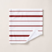 Strepen Design Burgundy op Wit Bad Handdoek (Wasdoekje)