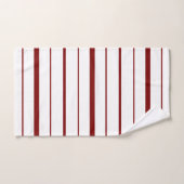 Strepen Design Burgundy op Wit Bad Handdoek (Handdoek)