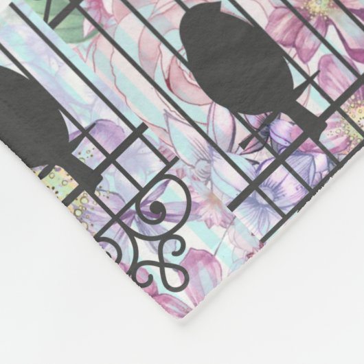  strepen Eiffeltoren collage florale Fleece Deken (Hoek)