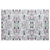  strepen Eiffeltoren collage florale Stof (Fat Quarter)