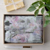  strepen Eiffeltoren collage florale Tissuepapier (Geschenk)