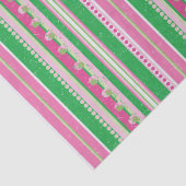 Strepen en Abstracte Planeten, Roos Roze en Groen Tissuepapier (Detail)