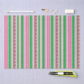 Strepen en Abstracte Planeten, Roos Roze en Groen Tissuepapier (Craft)