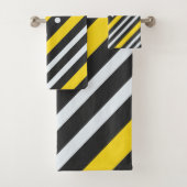 Strepen en bellen geel zwart bad handdoek (Insitu)