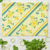 Strepen en bloemen theedoek (Gevouwen)