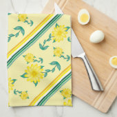 Strepen en bloemen theedoek (Quarter Fold)