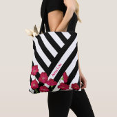 Strepen en bloemen tote bag (Dichtbij)