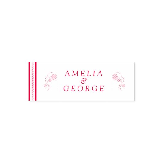 Strepen en bloemen  zelfinktende stempel (Design)