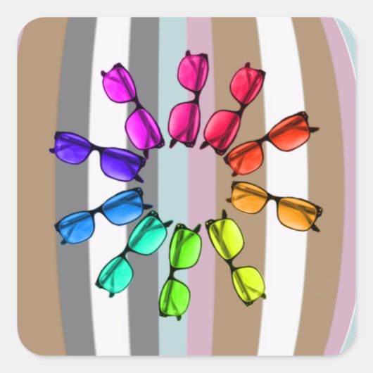 Strepen en Bril Sticker (Voorkant)