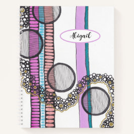  strepen en cirkels doedelen, gepersonaliseerd notitieboek