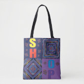 Strepen En Diamanten Kleurig Monogram Tote Bag (Voorkant)