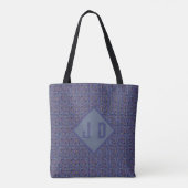 Strepen En Diamanten Kleurig Monogram Tote Bag (Achterkant)