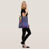 Strepen En Diamanten Kleurig Monogram Tote Bag (Op model)