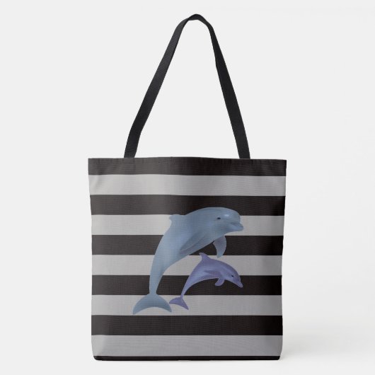 Strepen en Dolfijnen Tote Bag (Voorkant)